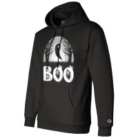 Boo With Spiders And Ghost Halloween Champion Hoodie | Artistshot