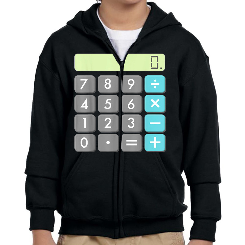 Calculator Halloween Costume Shirt Math Geek Scary Cool Gift Youth Zipper Hoodie by Newart | Artistshot