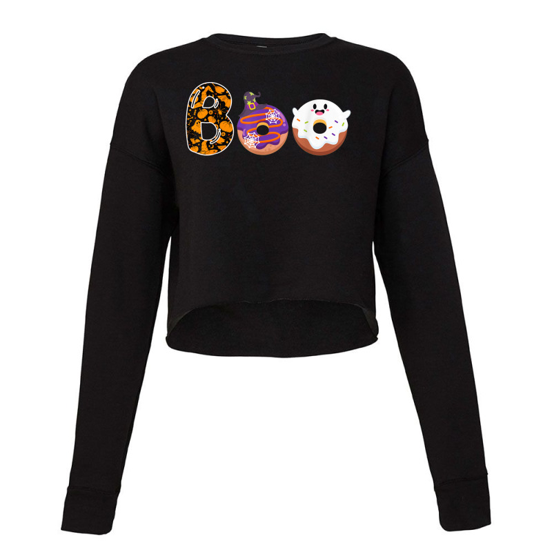 Boo Donuts Ghost Funny Halloween Donut Cropped Sweater by Premium | Artistshot