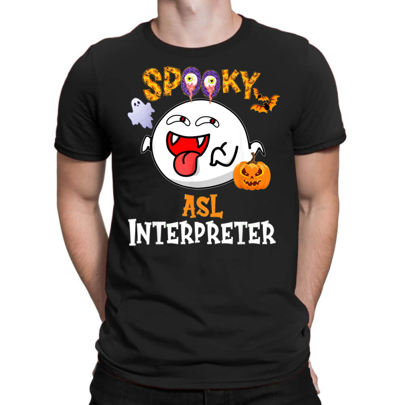 Boo Halloween Costume Spooky Asl Interpreter T-shirt | Artistshot