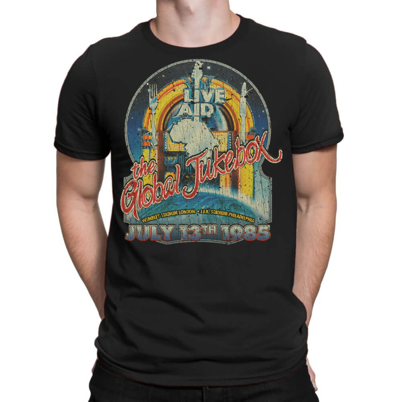 Live Aid Global Jukebox, Live Aid Global Jukebox Vintage, Live Aid Glo T-Shirt by SHPOPO12 | Artistshot