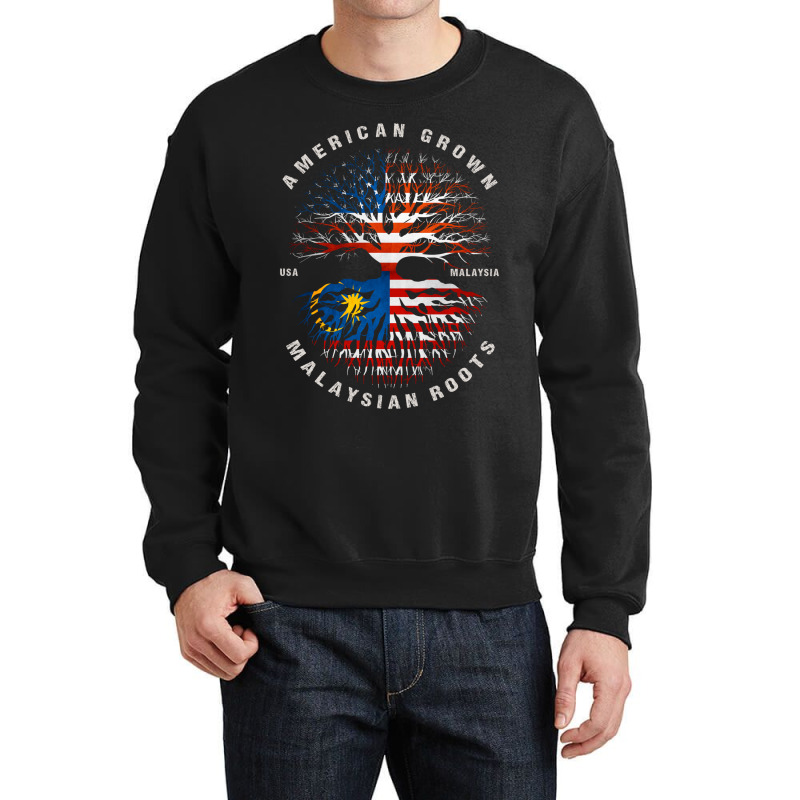 American Grown Malaysian Roots Malaysia Flag Crewneck Sweatshirt by moteestyle | Artistshot