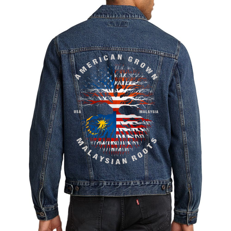 American Grown Malaysian Roots Malaysia Flag Men Denim Jacket by moteestyle | Artistshot