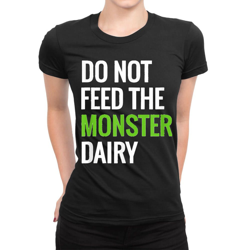 Dairy Free Monster Tee Dairy Allergy Design Ladies Fitted T-Shirt by cm-arts | Artistshot