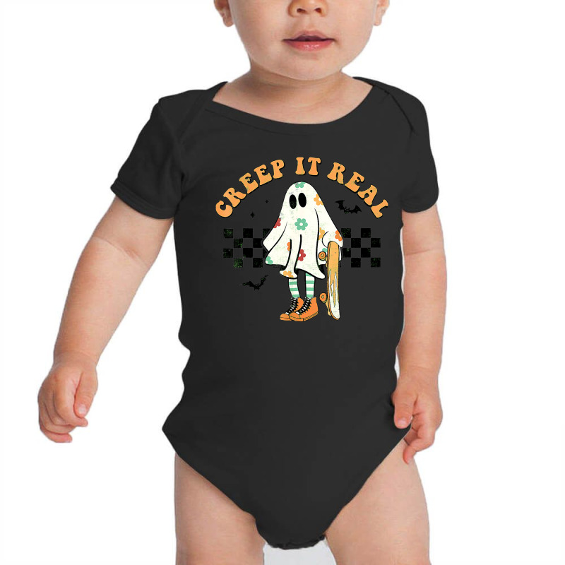 Creep It Real Halloween Spooky Season Ghost Trick Or Treat Baby Bodysuit by Bestshirt | Artistshot