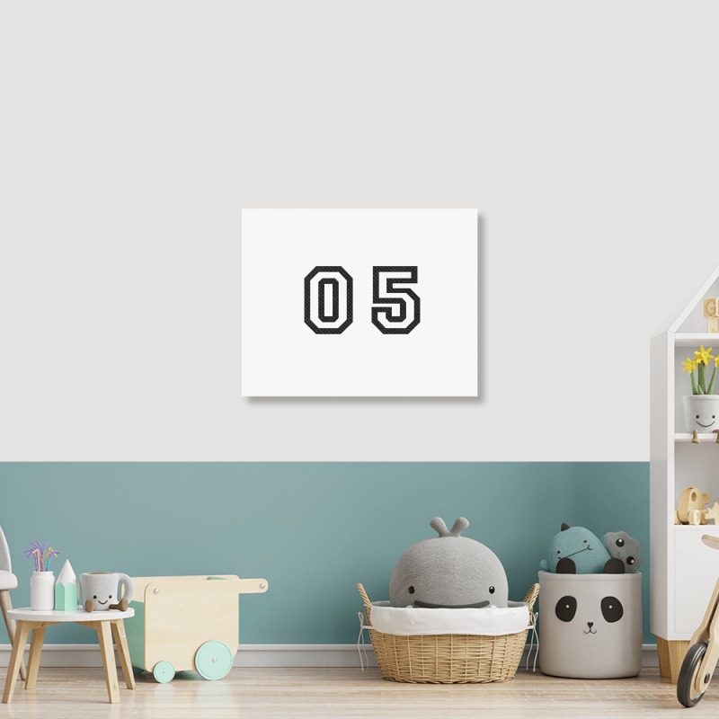 Number Zero Five   Number Five Landscape Canvas Print by pagersuek | Artistshot