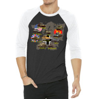 Top Ten Best Ww2 Tanks M4 Sherman Panzer Iv Tiger Ii T-34 3/4 Sleeve Shirt | Artistshot