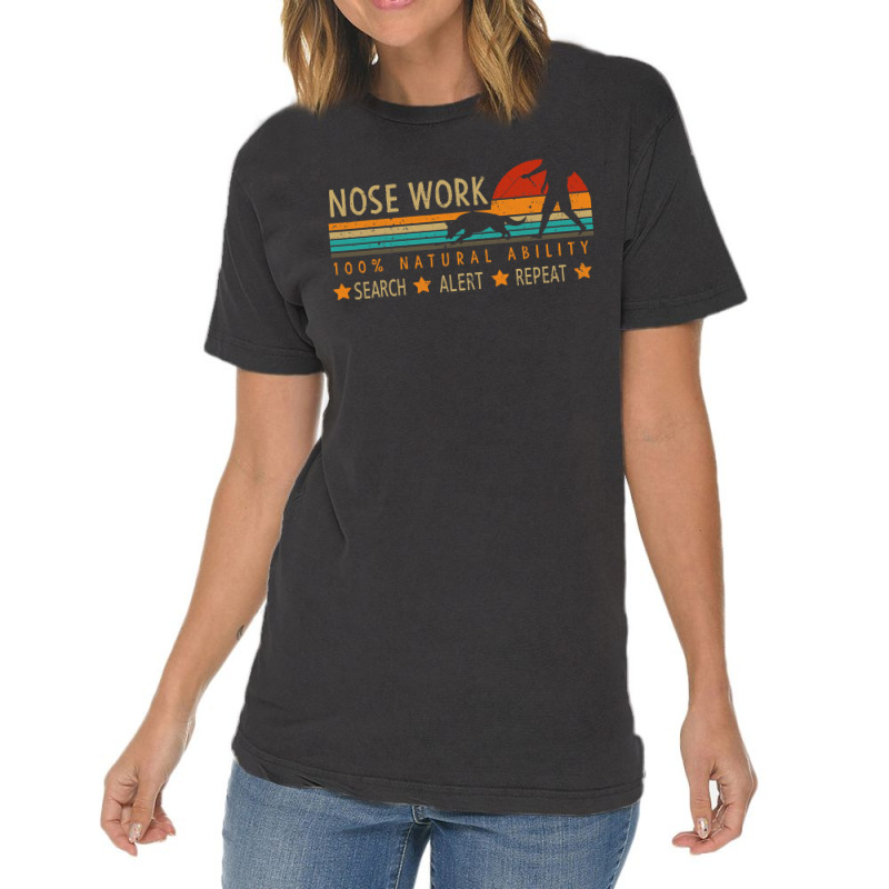 Nosework Dog Sport Training Nose Work Scent Work For Dogs Vintage T-Shirt by cm-arts | Artistshot