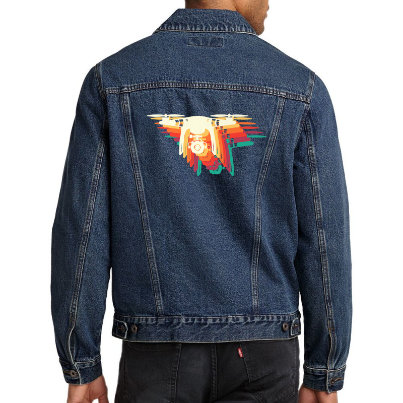 Vintage Retro Drone Tee Funny Drone Flying Men Denim Jacket | Artistshot