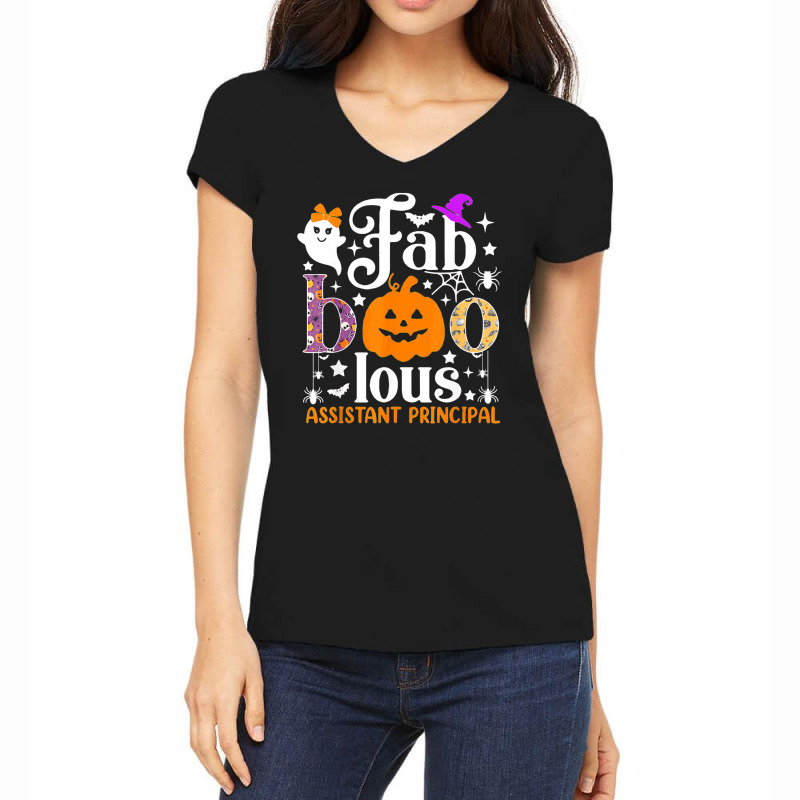 Faboolous Assistant Principal Shirt Boo Pumpkin Halloween Women's V-Neck T-Shirt by Newshirt | Artistshot