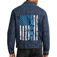 Diabetes Awareness N Usa Flag Distressed For Type 1 Diabetic Men Denim Jacket | Artistshot