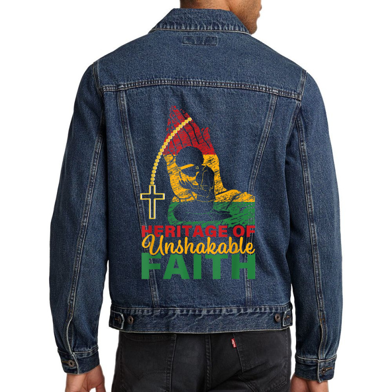 Heritage Of Unshakable Faith Women Black History Month Characters Vide Men Denim Jacket by TyrellDesign | Artistshot