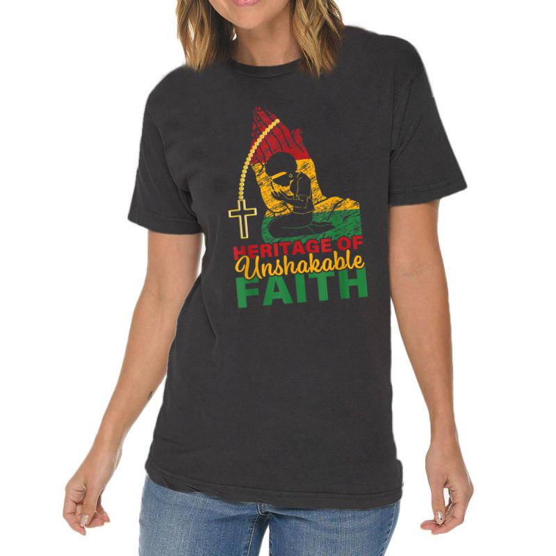 Heritage Of Unshakable Faith Women Black History Month Characters Vide Vintage T-Shirt by TyrellDesign | Artistshot