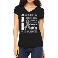 Diabetes Type Awareness November Diabetic Funny Gift Women's V-neck T-shirt | Artistshot