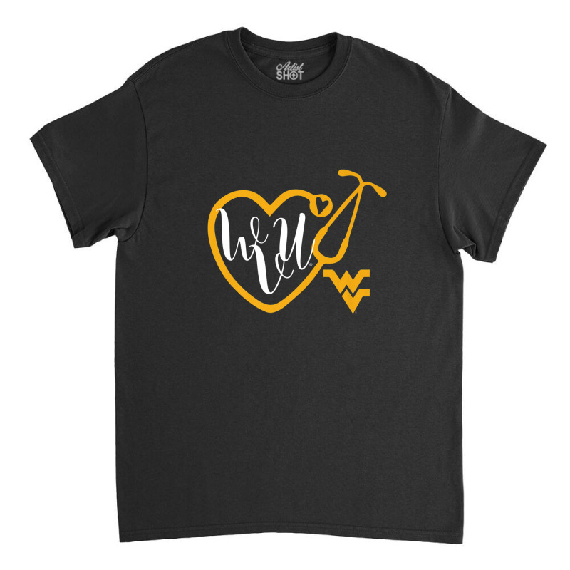 West Virginia Mountaineers Nurse - Heart Stethoscope Classic T-shirt | Artistshot