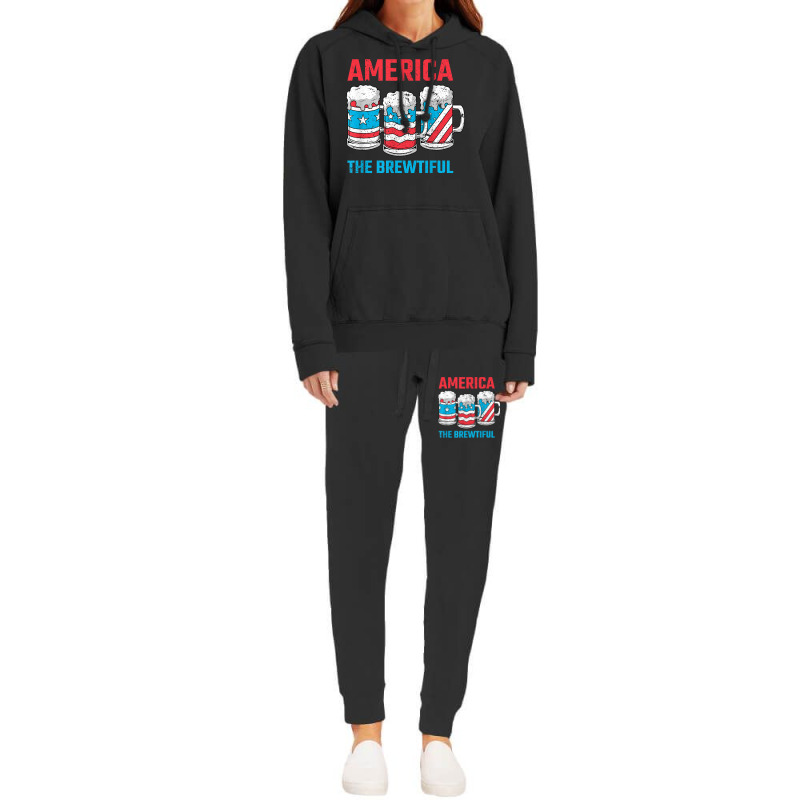 America The Brewtiful Funny July 4th Patriotic Bbq Cookout Hoodie & Jogger set by MomoeNakatsuji | Artistshot