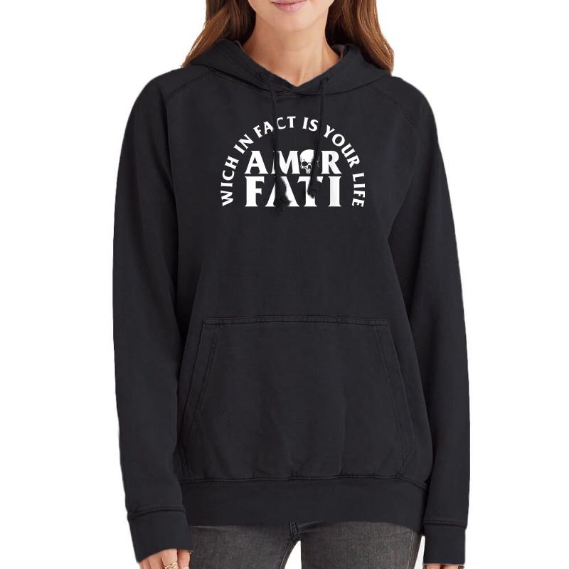 Amor Fati No Mercy Wich Is In Fact Your Life Repeat Grace Vintage Hoodie by MomoeNakatsuji | Artistshot