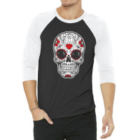 Sugar Skull Day Of The Dead Calavera 3/4 Sleeve Shirt | Artistshot