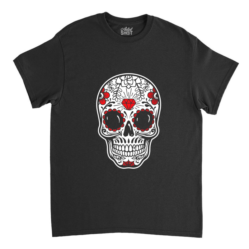 Sugar Skull Day Of The Dead Calavera Classic T-shirt by MasakoShinzawa | Artistshot