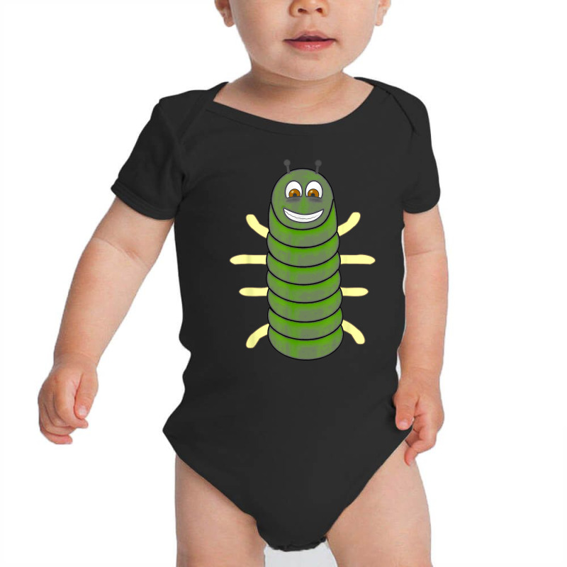 Green Caterpillar Character Cute Animal Halloween Costume Baby Bodysuit | Artistshot