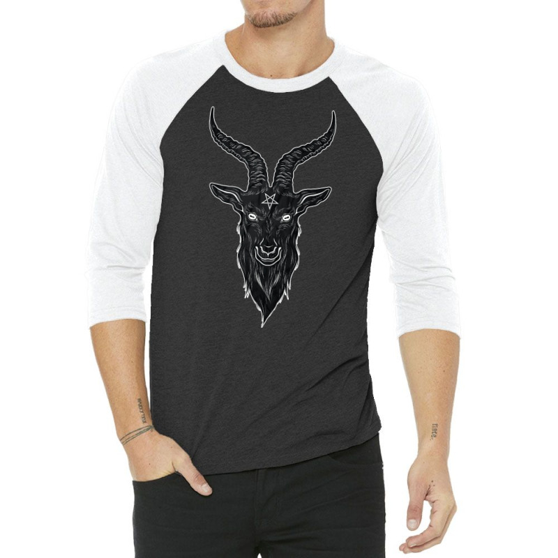 Satan Black, Satan Black Vintage, Satan Black Art, Satan Black Paintin 3/4 Sleeve Shirt | Artistshot