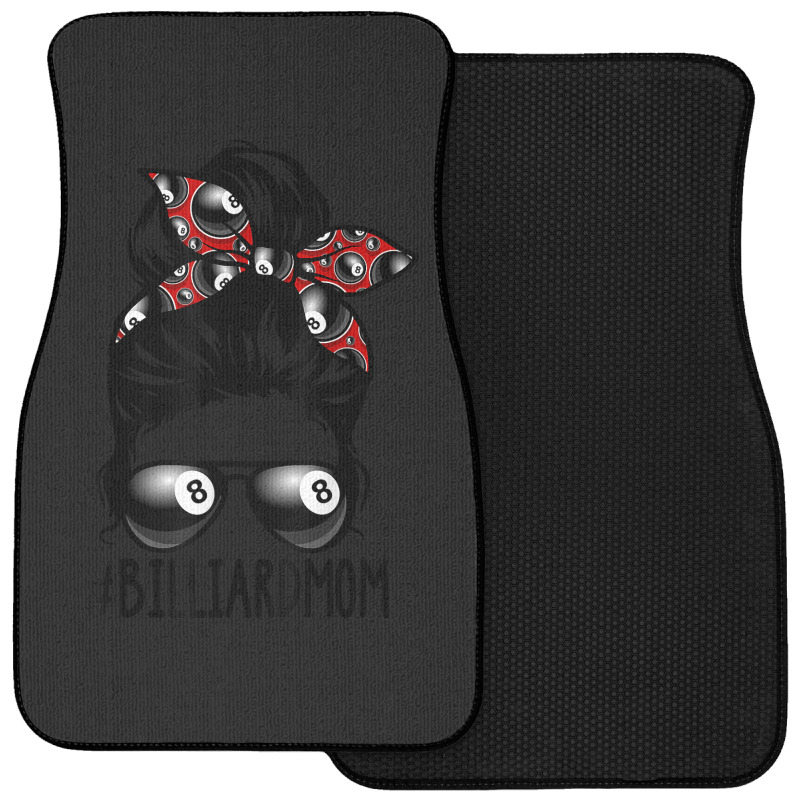 Billiard Ball Mom Billiard Player Bandana Mom Messy Bun Hair Front Car Mat | Artistshot