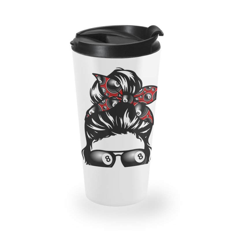 Billiard Ball Mom Billiard Player Bandana Mom Messy Bun Hair Travel Mug | Artistshot