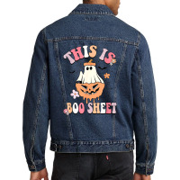 Groovy This Is Boo Sheet Floral Ghost Halloween Costume Men Denim Jacket | Artistshot