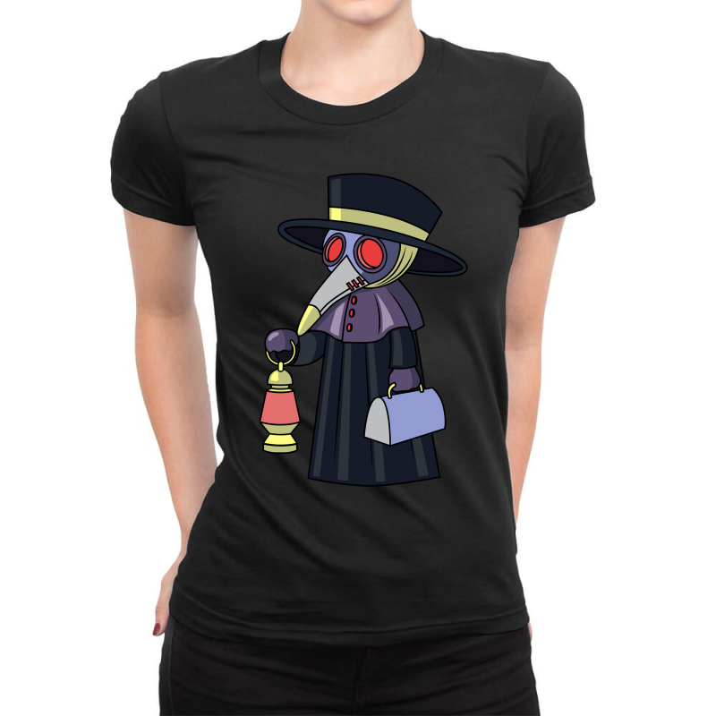 Music Vintage Retro Plague Doctor Black For Mens Womens Ladies Fitted T-Shirt by cm-arts | Artistshot