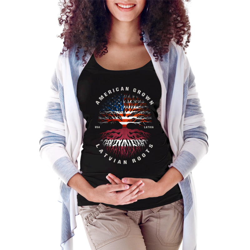 American Grown Latvian Roots Latvia Flag Maternity Scoop Neck T-shirt by moteestyle | Artistshot