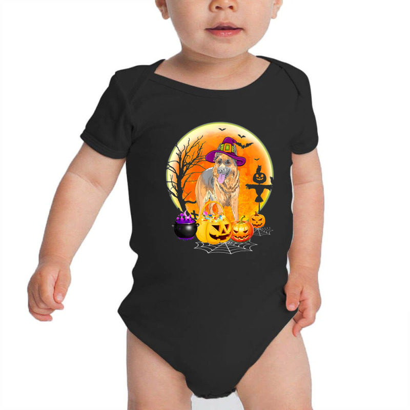 Halloween Belgian Malinois Dog Moon With Pumpkin Funny Gifts Baby Bodysuit by Bestshirt | Artistshot