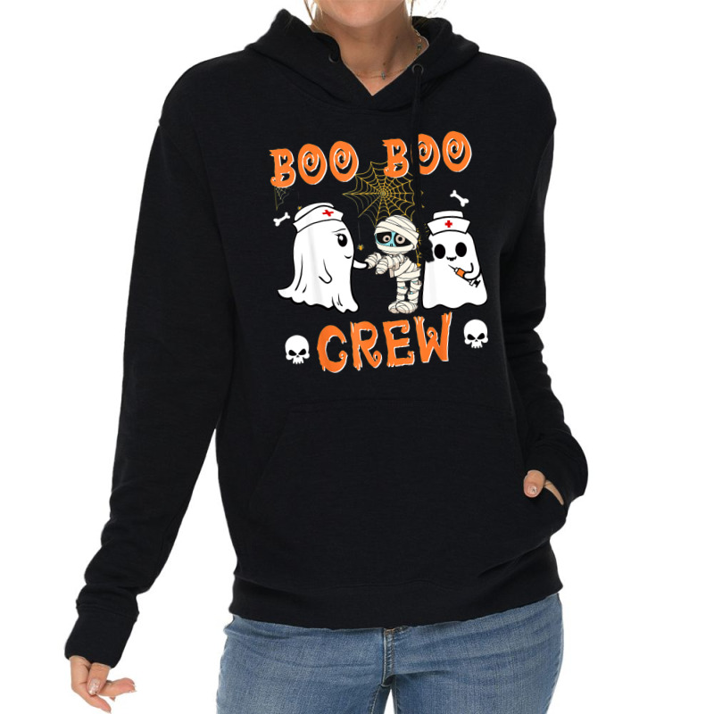 Halloween Boo Boo Crew Nurse Ghost Lightweight Hoodie | Artistshot