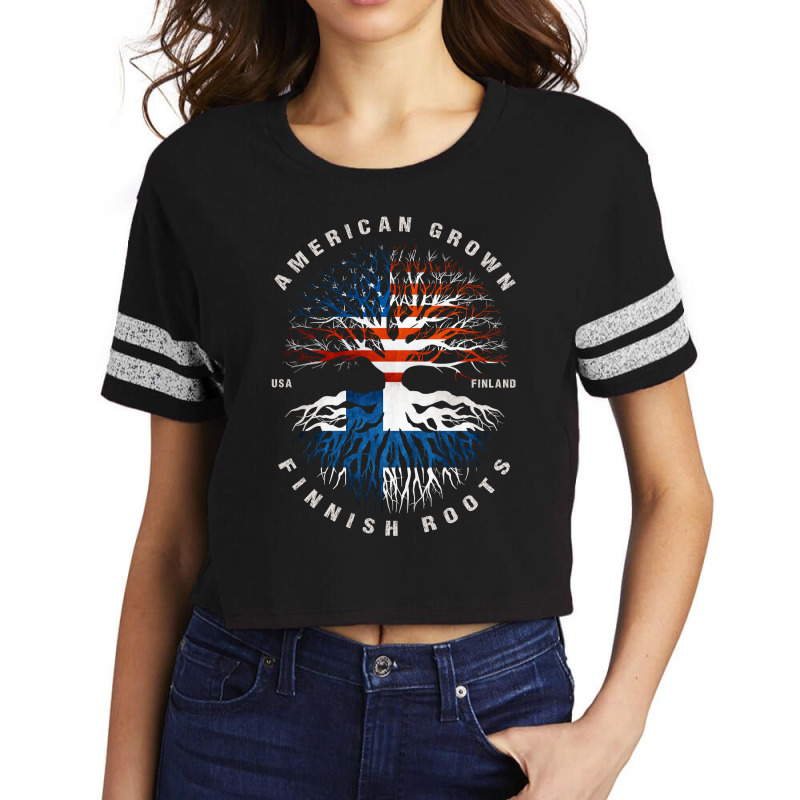 American Grown Finnish Roots Finland Flag Scorecard Crop Tee by moteestyle | Artistshot