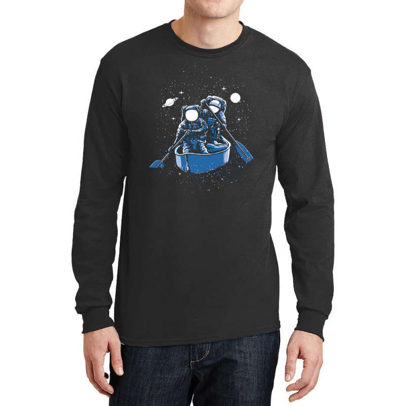 Space Astronaut Kayaking, Space Astronaut Kayaking Vintage, Space Astr Long Sleeve Shirts | Artistshot