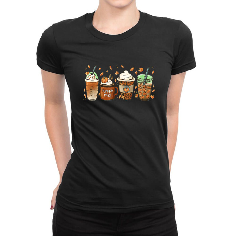 Halloween Coffee Pumpkin Latte Spice Coffee Love Fall Season Ladies Fitted T-Shirt by Bestarts | Artistshot