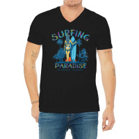 Surfing Paradise California, Surfing Paradise California Vintage, Surf V-neck Tee | Artistshot