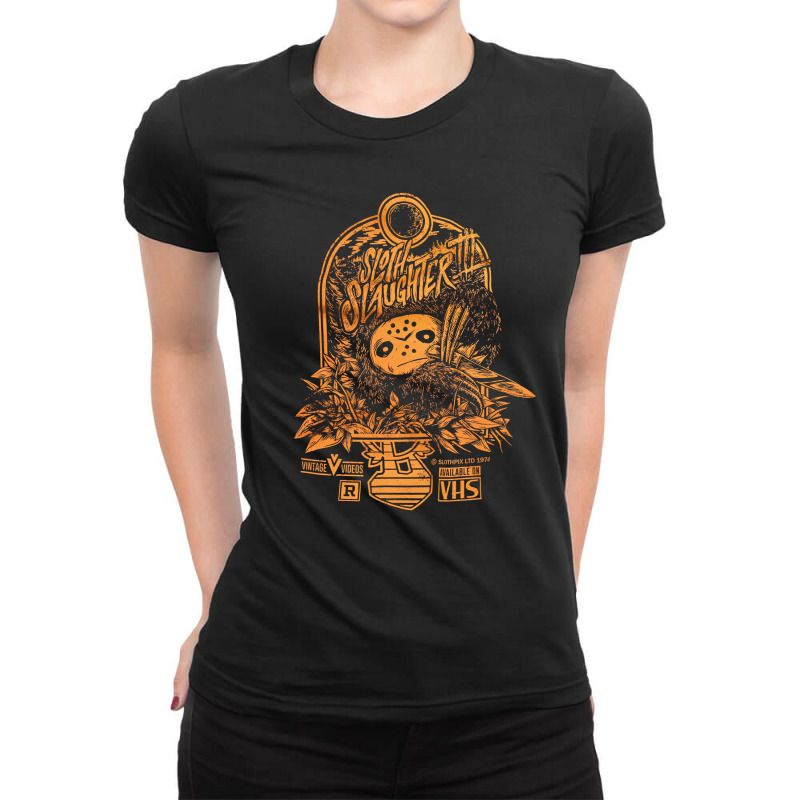 Sloth Slaughter, Sloth Slaughter Vintage, Sloth Slaughter Art, Sloth S Ladies Fitted T-Shirt by SHOPQUEEN | Artistshot