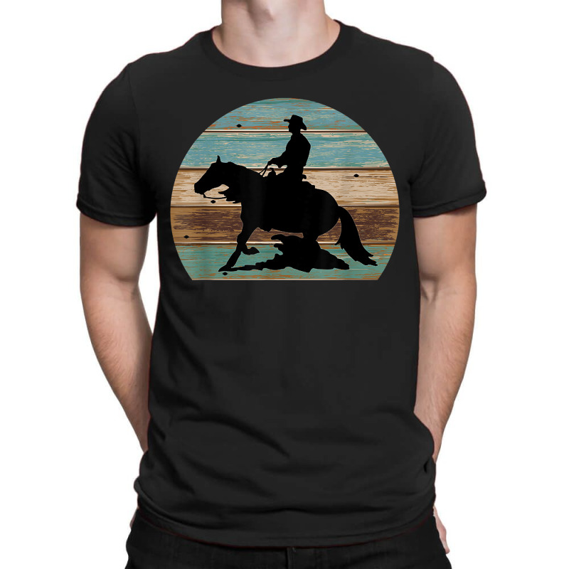 Western Cowboy Reining Horse Sliding Stop Vintage Style T-shirt | Artistshot