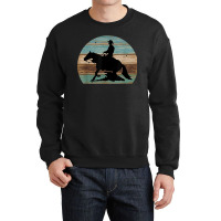 Western Cowboy Reining Horse Sliding Stop Vintage Style Crewneck Sweatshirt | Artistshot