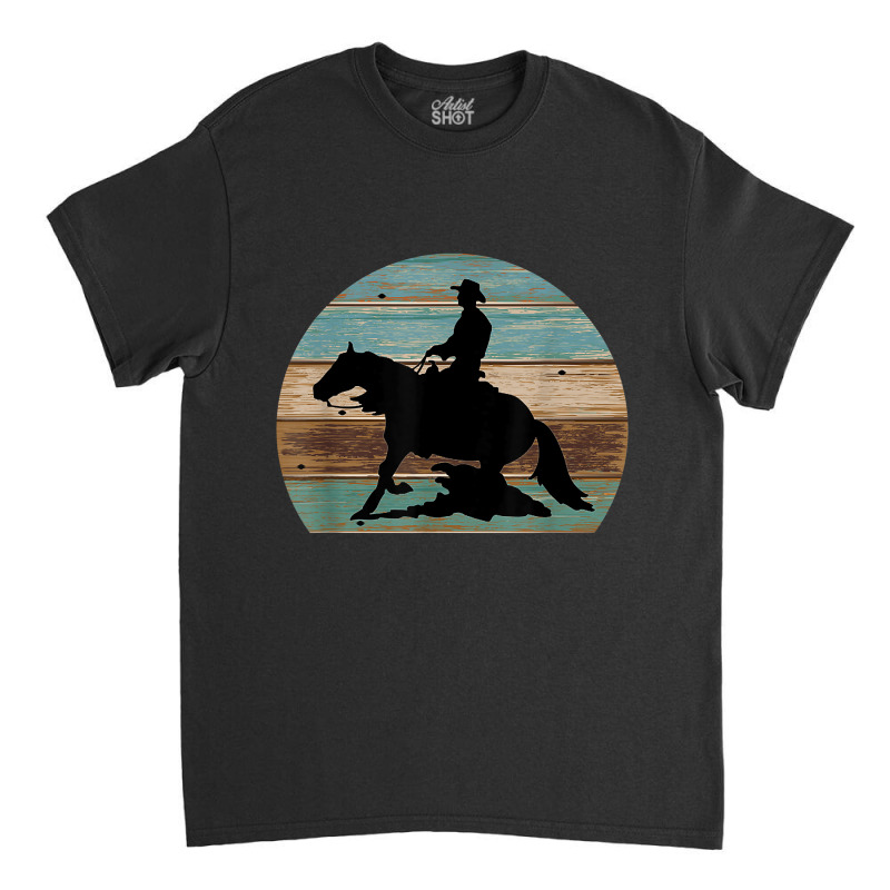 Western Cowboy Reining Horse Sliding Stop Vintage Style Classic T-shirt | Artistshot