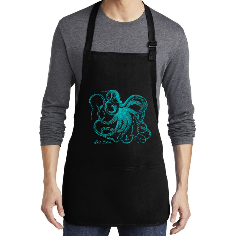 Octopus Cool Vintage Marine Biologist Ocean Sea Life 4 Medium-length Apron | Artistshot