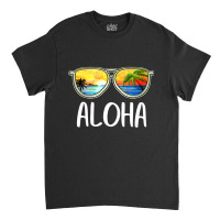 Aloha Hawaii Hawaiian Island Sunglasses Palm Trees Beach Classic T-shirt | Artistshot