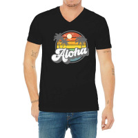 Aloha Hawaii Hawaiian Island Vacation Palm Trees Beach Gift V-neck Tee | Artistshot