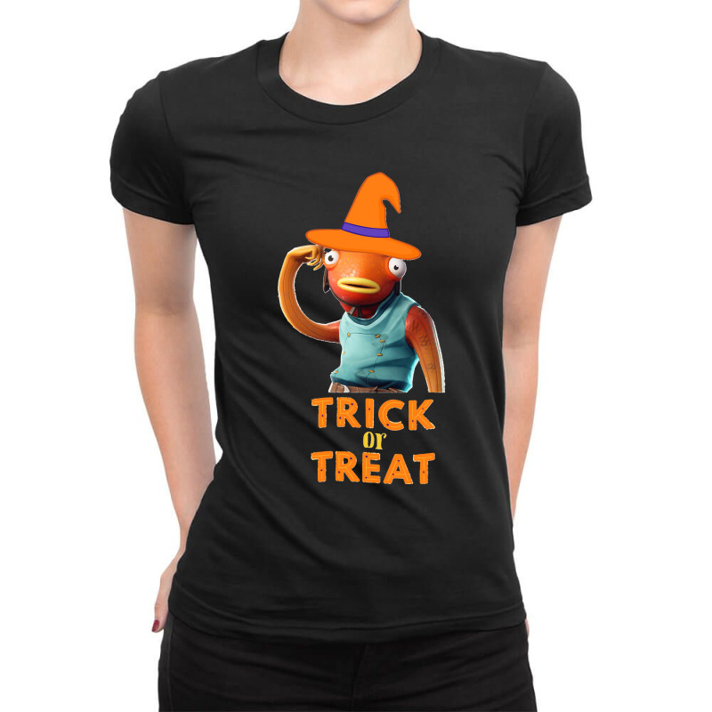 Trick Or Treat Fishstick Skin Ladies Fitted T-shirt | Artistshot