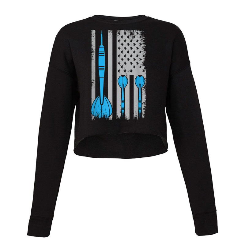 Darts Flag Usa Dartboard Dart Player T-shirt Cropped Sweater by cm-arts | Artistshot