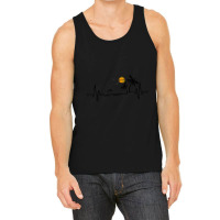 Heartbeat With Tropical Palm Trees Beach Island And Dolphin T-shirt Tank Top | Artistshot