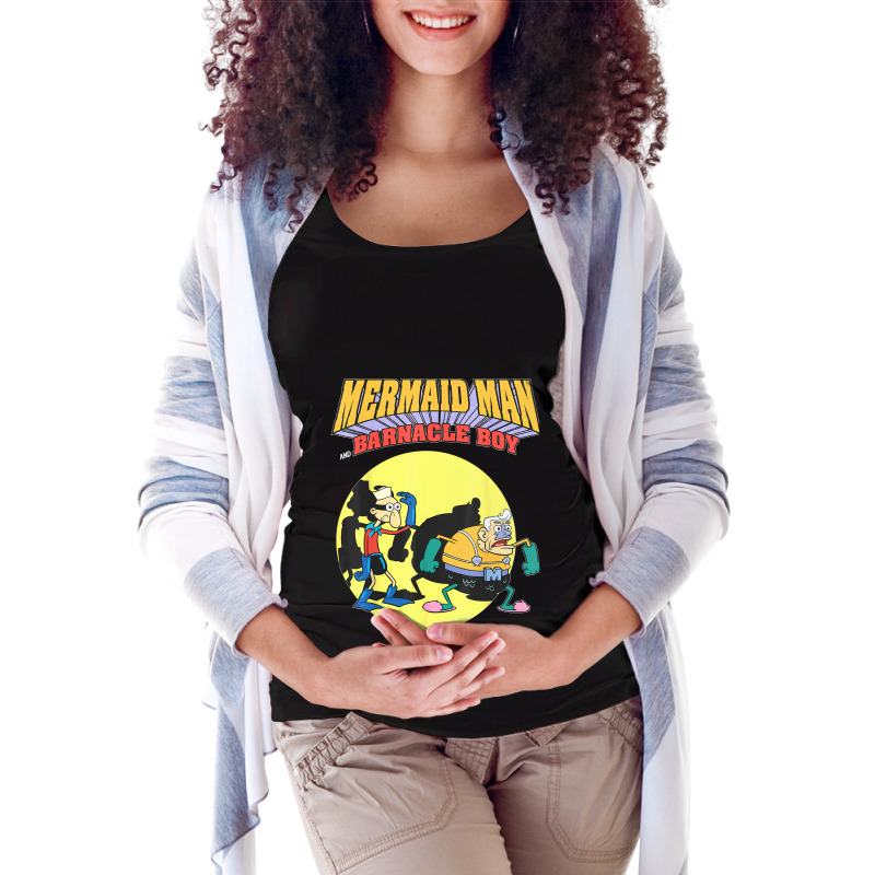 Mermaid Man Barnacle Boy Maternity Scoop Neck T-shirt by cm-arts | Artistshot