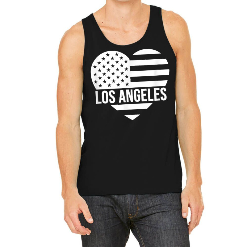 Los Angeles Usa Flag America City Hometown Vacation American T Shirt Tank Top by MilesDanialMayberry | Artistshot