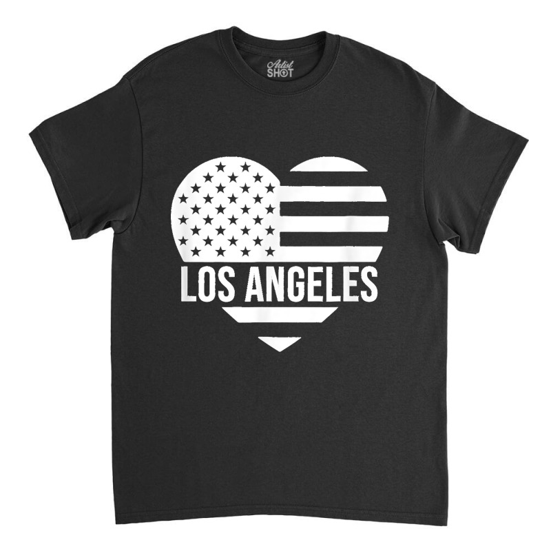 Los Angeles Usa Flag America City Hometown Vacation American T Shirt Classic T-shirt by MilesDanialMayberry | Artistshot