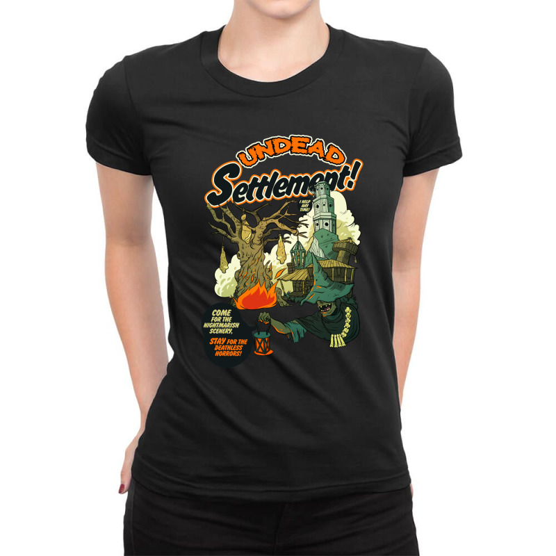 Undead Settlement Ladies Fitted T-Shirt by TaylorMargaretMiscoe | Artistshot